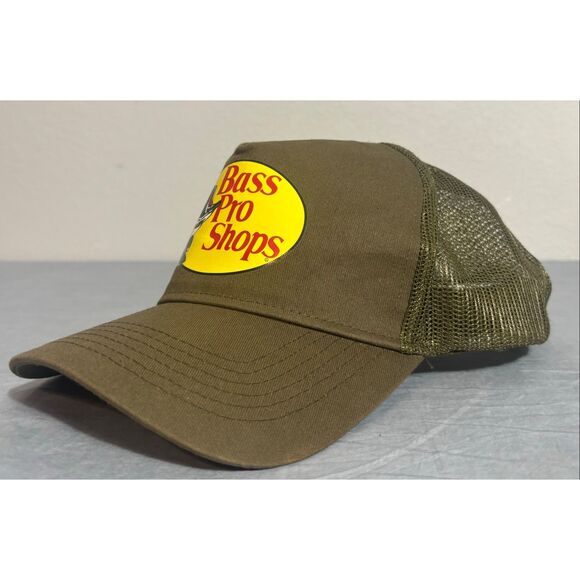 Bass Pro Shops Faded Olive Green Mesh Back Trucker Hat Men's Adjustable One Size - Picture 1 of 6